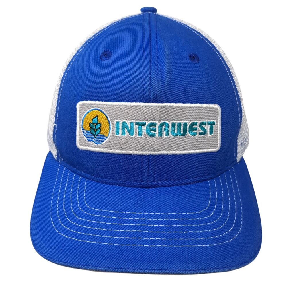 Interwest Snapback Mesh Back Trucker Hat Blue One Size Adjustable